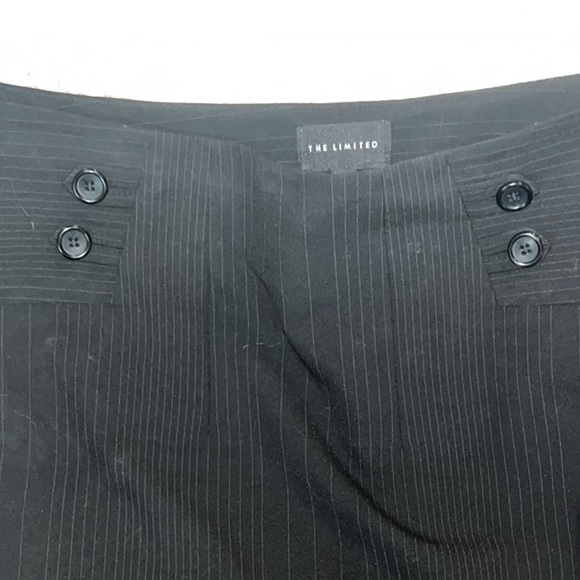 π’π The Limited Black Pin Stripe Pencil Skirt with Front Button Detail ππ’ - Picture 2 of 6